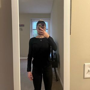 Sfera Black Open Back Knit Sweater